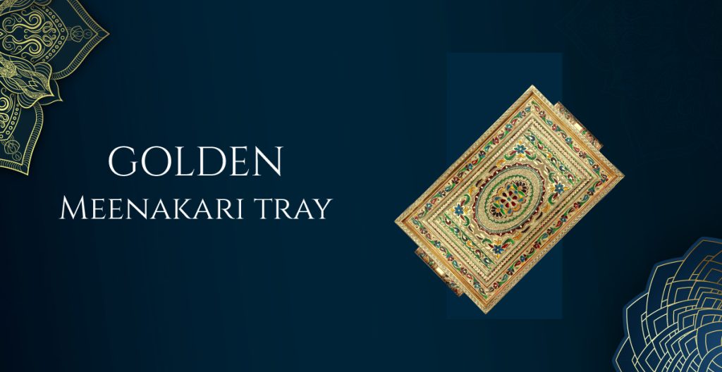 Golden Meenakri Tray